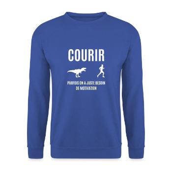 courir - Sweat-shirt Unisexe - bleu royal - Devant - Alina (178cm) & Michal (187cm)