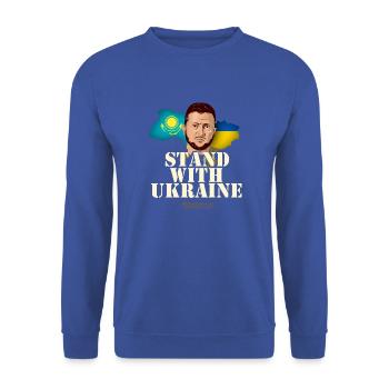 Ukraine Kazakhstan - Unisex Sweatshirt - royal blue - Front - Alina (178cm) & Michal (187cm)