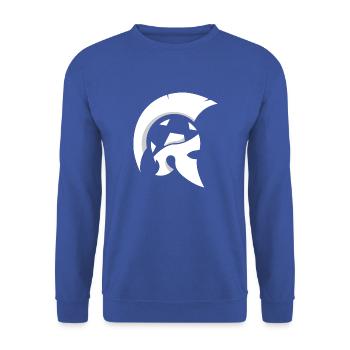 Sparta Helm Logo - Unisex Pullover - Royalblau - Vorne - Alina (178cm) & Michal (187cm)
