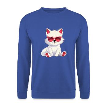 Koll le loup blanc - Sweat-shirt Unisexe - bleu royal - Devant - Alina (178cm) & Michal (187cm)