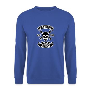 Vater des Jahres 2023: Skull Design - Unisex Pullover - Royalblau - Vorne - Alina (178cm) & Michal (187cm)