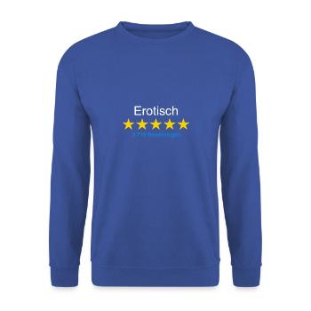 Erotisch mit Bewertung weiss - Unisex Pullover - Royalblau - Vorne - Alina (178cm) & Michal (187cm)