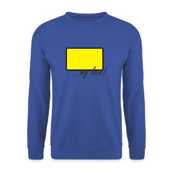 dorf my love - Unisex Pullover - Royalblau - Vorne - Alina (178cm) & Michal (187cm)