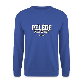 Pflegefachkraft Ausbildung Pfleger Pflegerin 2025 - Unisex Pullover - Royalblau - Vorne - Alina (178cm) & Michal (187cm)