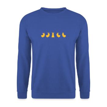 five bunnies (1c) - Sweat-shirt Unisexe - bleu royal - Devant - Alina (178cm) & Michal (187cm)