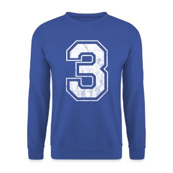 Nummer 3 - Unisex Pullover - Royalblau - Vorne - Alina (178cm) & Michal (187cm)