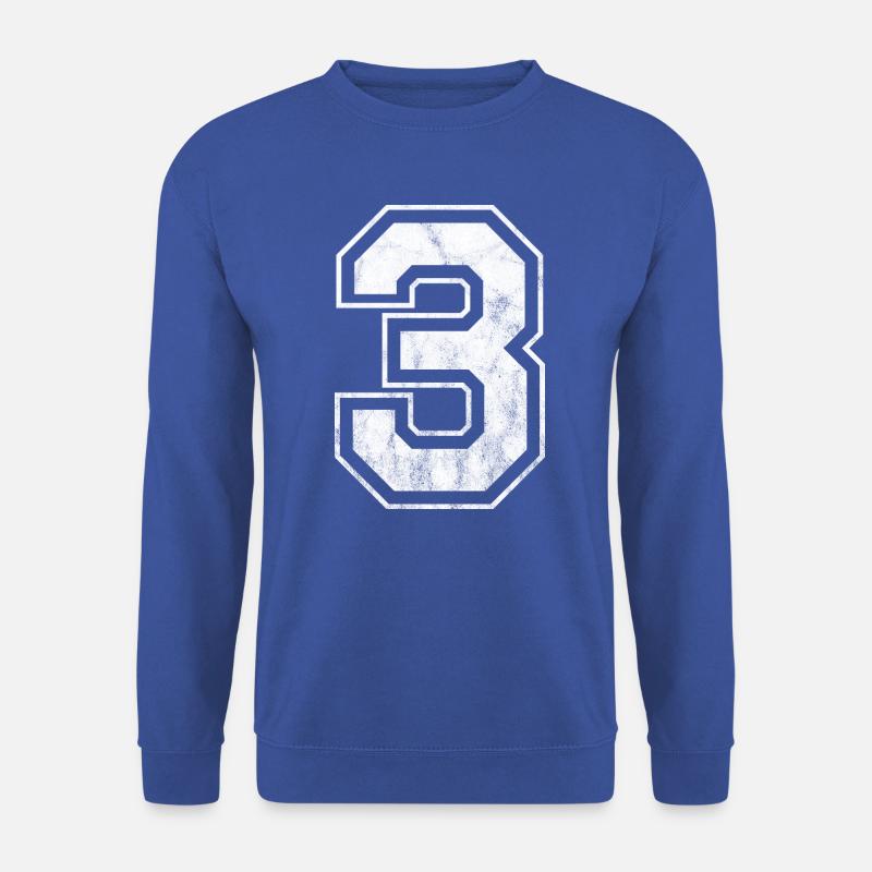Nummer 3 - Unisex Pullover - Royalblau