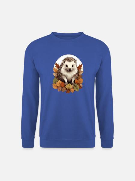 Süßer Igel im Laubhaufen - Unisex Pullover - Royalblau