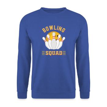 Bowling-Mannschaft - Unisex Pullover - Royalblau - Vorne - Alina (178cm) & Michal (187cm)