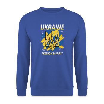 Ukraine Freiheit Wappen Kunst - Unisex Pullover - Royalblau - Vorne - Alina (178cm) & Michal (187cm)