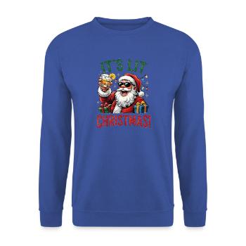 funny Santa, little Christmas - Unisex Pullover - Royalblau - Vorne - Alina (178cm) & Michal (187cm)