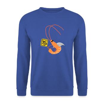 Garnelen-Süßer Cartoon-Hai - Unisex Pullover - Royalblau - Vorne - Alina (178cm) & Michal (187cm)