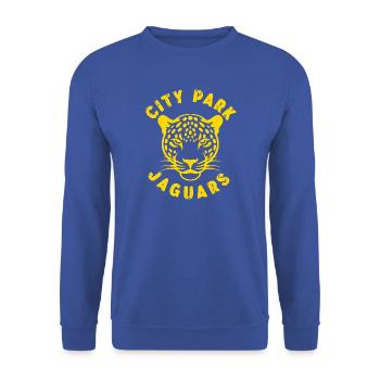 Stadt-Park-Jaguare - Unisex Pullover - Royalblau - Vorne - Alina (178cm) & Michal (187cm)