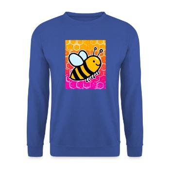 Biene - Unisex Pullover - Royalblau - Vorne - Alina (178cm) & Michal (187cm)