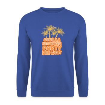 Sevilla - Unisex Pullover - Royalblau - Vorne - Alina (178cm) & Michal (187cm)