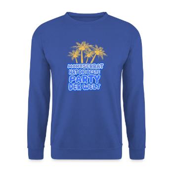 Montserrat als Urlaubsregion - Unisex Pullover - Royalblau - Vorne - Alina (178cm) & Michal (187cm)