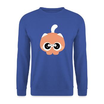 Großäugige Katzenbaby - Unisex Pullover - Royalblau - Vorne - Alina (178cm) & Michal (187cm)