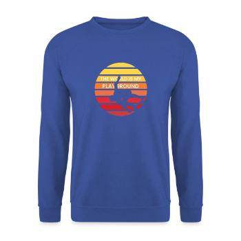 Die Welt ist mein Spielplatz - Unisex Pullover - Royalblau - Vorne - Alina (178cm) & Michal (187cm)