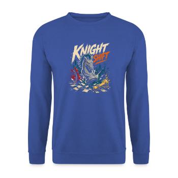  Sports Schachspieler Schachspiel Schachbrett - Unisex Pullover - Royalblau - Vorne - Alina (178cm) & Michal (187cm)