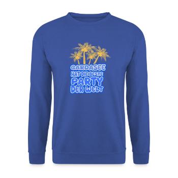 Gardasee - Unisex Pullover - Royalblau - Vorne - Alina (178cm) & Michal (187cm)