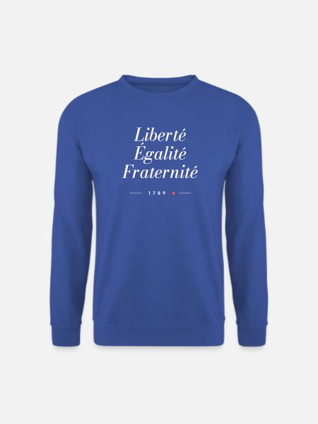 Liberté Égalité Fraternité Script 1789 - Unisex Pullover - Royalblau