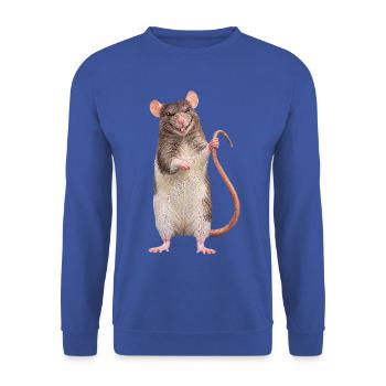 Ratte  - Unisex Pullover - Royalblau - Vorne - Alina (178cm) & Michal (187cm)