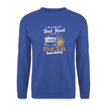 Tractor Shirt · Agriculture · Bad mood - Unisex Sweatshirt - royal blue - Front - Alina (178cm) & Michal (187cm)