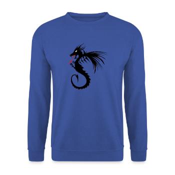 dragon tribal tatouage forme 2004 uuuuuuuu w - Sweat-shirt Unisexe - bleu royal - Devant - Alina (178cm) & Michal (187cm)