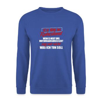 Motorcycle Shirt · Superbike · Biker · Retirement - Unisex Sweatshirt - royal blue - Front - Alina (178cm) & Michal (187cm)