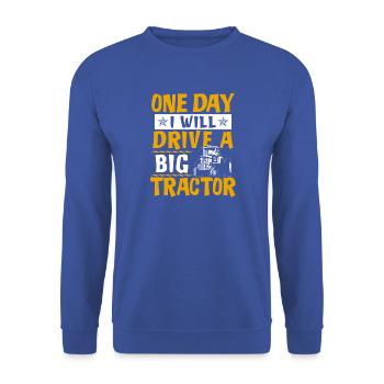 Landwirt Kinder Shirt · Landwirtschaft · Traktor - Unisex Pullover - Royalblau - Vorne - Alina (178cm) & Michal (187cm)