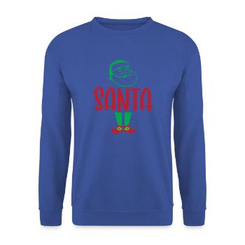 Santa Christmas Holiday Gift Tee - Unisex Pullover - Royalblau - Vorne - Alina (178cm) & Michal (187cm)