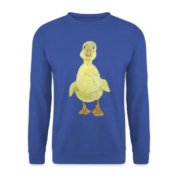 Poussin caneton - Sweat-shirt Unisexe - bleu royal - Devant - Alina (178cm) & Michal (187cm)