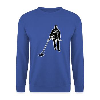 Sondeln mit dem Metalldetektor auf Schatzsuche - Unisex Pullover - Royalblau - Vorne - Alina (178cm) & Michal (187cm)