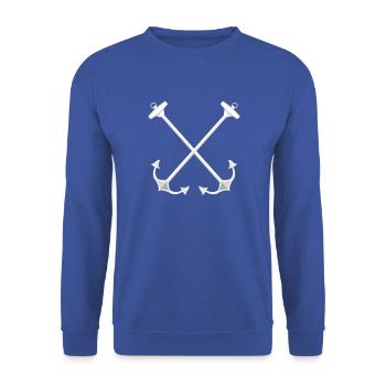 Crossed anchors, nautical - Unisex Sweatshirt - royal blue - Front - Alina (178cm) & Michal (187cm)