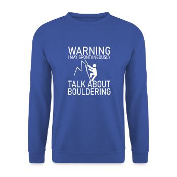 Bouldern Klettern Climbing - Unisex Pullover - Royalblau - Vorne - Alina (178cm) & Michal (187cm)