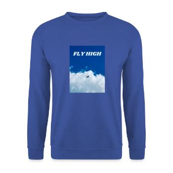 Fly high. Print with realistic photo. - Unisex Sweatshirt - royal blue - Front - Alina (178cm) & Michal (187cm)