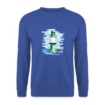 Phare de Warnemünde - Sweat-shirt Unisexe - bleu royal - Devant - Alina (178cm) & Michal (187cm)