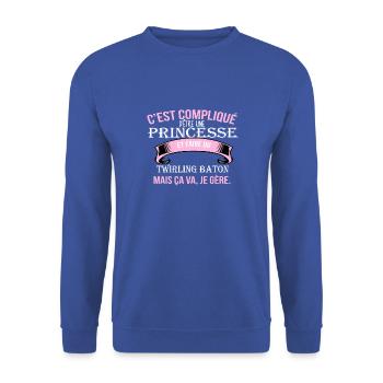 Twirling baton - Sweat-shirt Unisexe - bleu royal - Devant - Alina (178cm) & Michal (187cm)