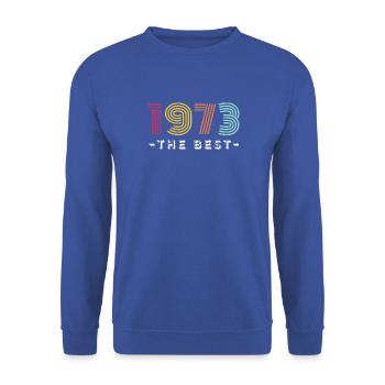the best 1973 - Bester Jahrgang - Unisex Pullover - Royalblau - Vorne - Alina (178cm) & Michal (187cm)
