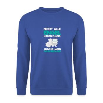 ENGEL KATZE! - Unisex Pullover - Royalblau - Vorne - Alina (178cm) & Michal (187cm)