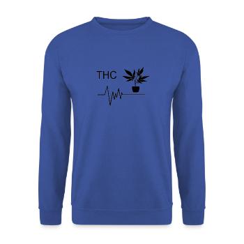 marijuana - Sweat-shirt Unisexe - bleu royal - Devant - Alina (178cm) & Michal (187cm)
