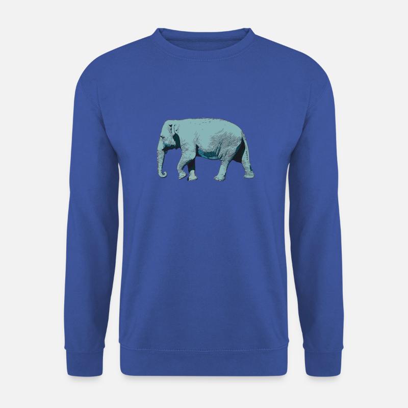 Elefant, Blauer Elefant, Elephant, Dickhäuter - Unisex Pullover - Royalblau