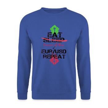 Forex Börse trader geschenk coole sprüche super - Unisex Pullover - Royalblau - Vorne - Alina (178cm) & Michal (187cm)