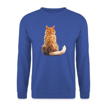 Manx-Katze - Unisex Pullover - Royalblau - Vorne - Alina (178cm) & Michal (187cm)