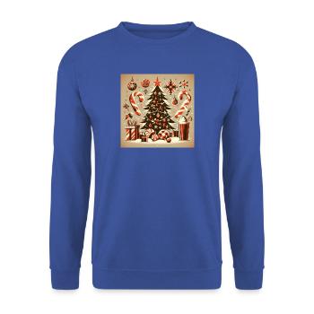 Weihnachts Design 1 - Unisex Pullover - Royalblau - Vorne - Alina (178cm) & Michal (187cm)
