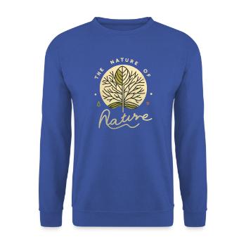 Folgen Sie der Natur der Natur - Unisex Pullover - Royalblau - Vorne - Alina (178cm) & Michal (187cm)