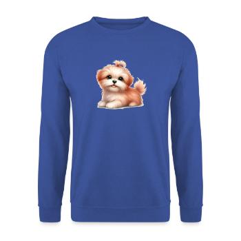 Cute dog - Unisex Sweatshirt - royal blue - Front - Alina (178cm) & Michal (187cm)