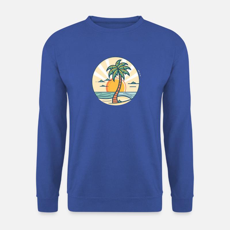 Sonnenuntergangs Palmeninsel - Unisex Pullover - Royalblau