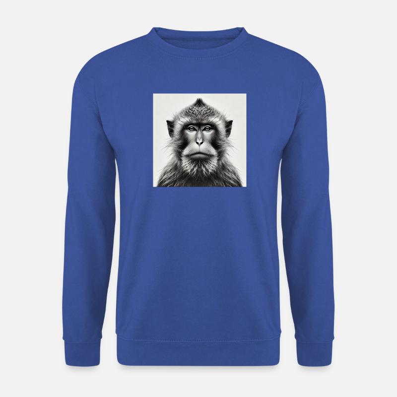 Affe in Graustufen - Unisex Pullover - Royalblau