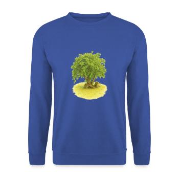 Baum des Lebens - Unisex Pullover - Royalblau - Vorne - Alina (178cm) & Michal (187cm)